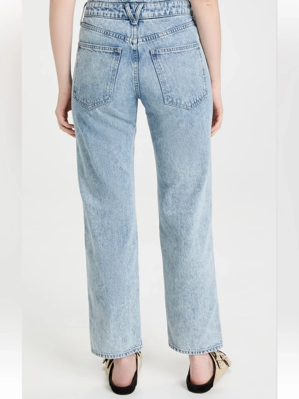 Veronica Beard Light Blue Blake Straight Leg Jeans Pebble Stone - 26